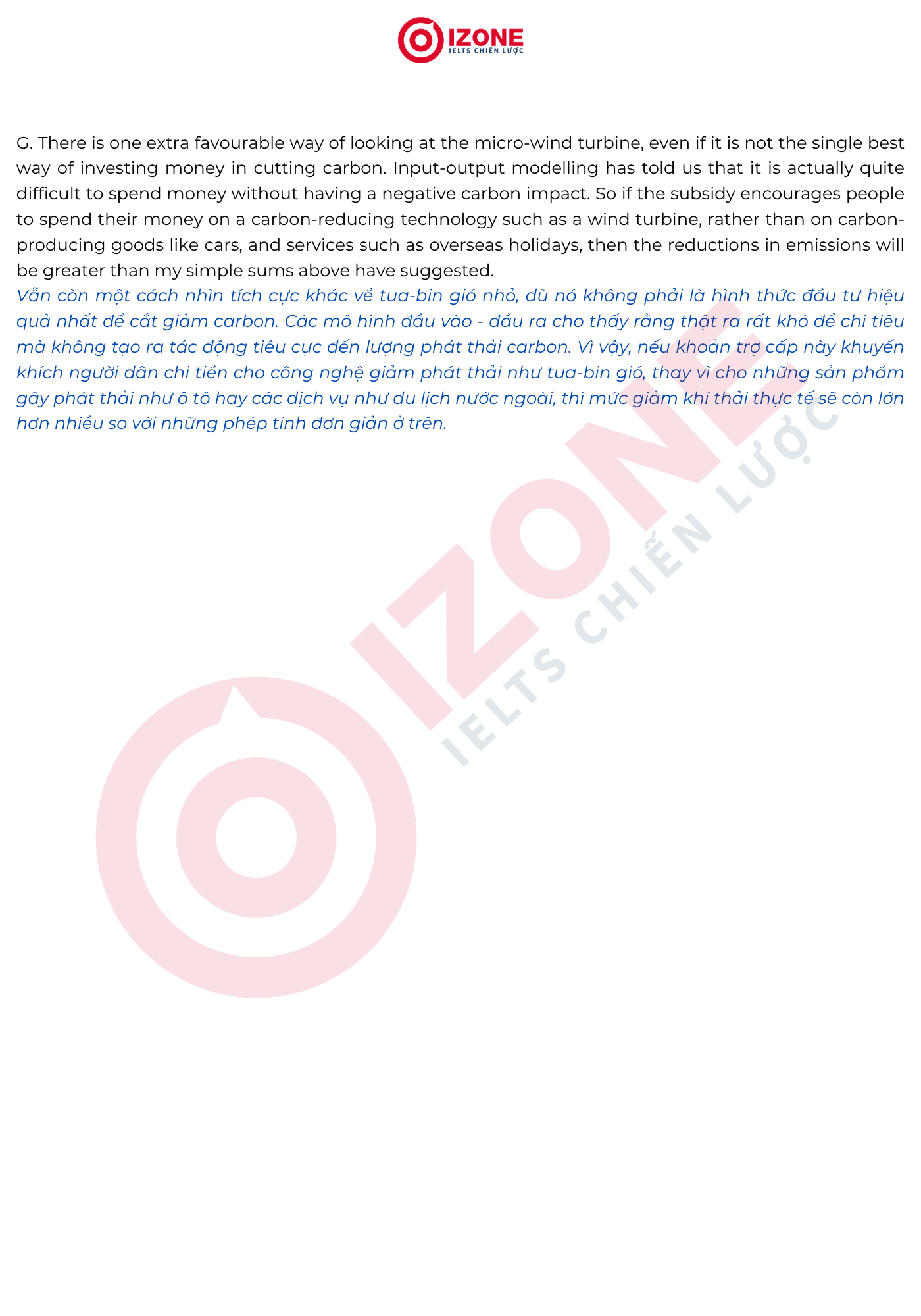 An assessment of micro wind turbines IELTS Reading