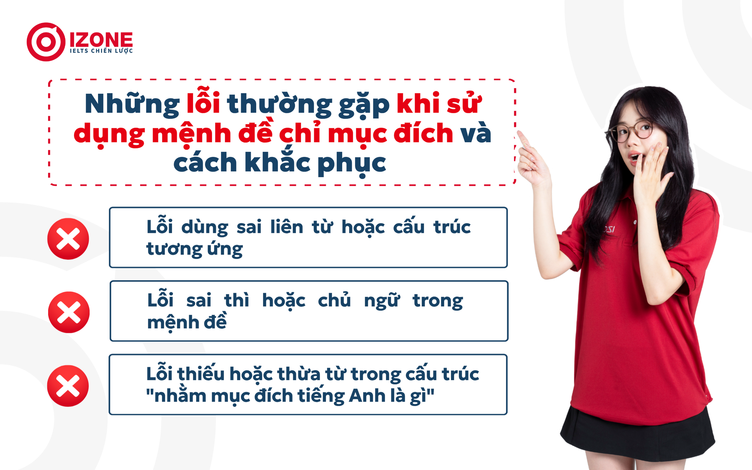Những lỗi thường gặp khi sử dụng mệnh đề chỉ mục đích và cách khắc phục 