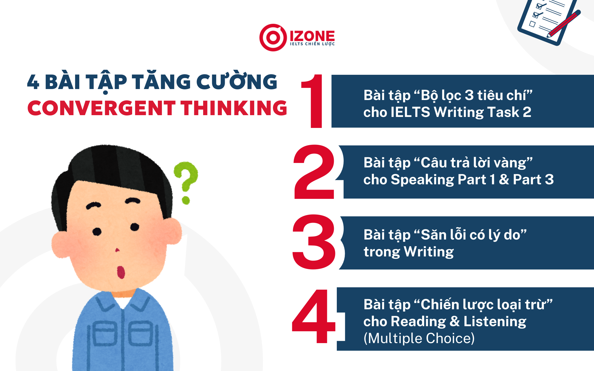 4 bài tập tăng cường Convergent thinking hiệu quả