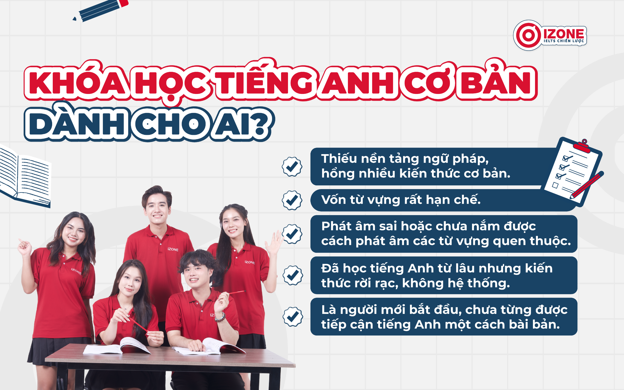 khóa học tiếng Anh cho người mất căn bản