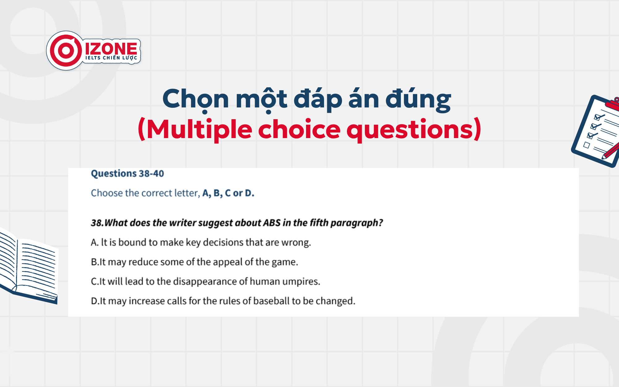 IELTS Reading Multiple choice questions