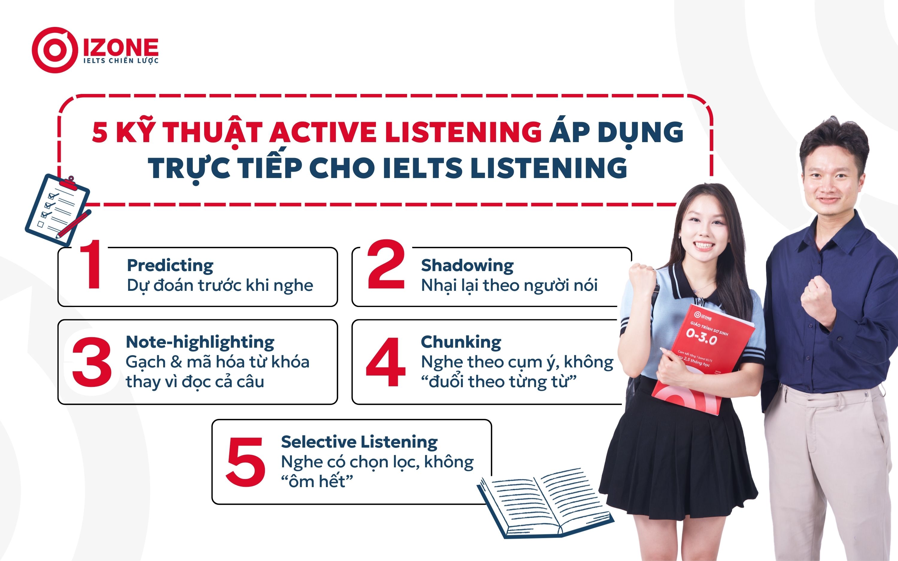5 Kỹ thuật Active Listening áp dụng trực tiếp cho IELTS Listening