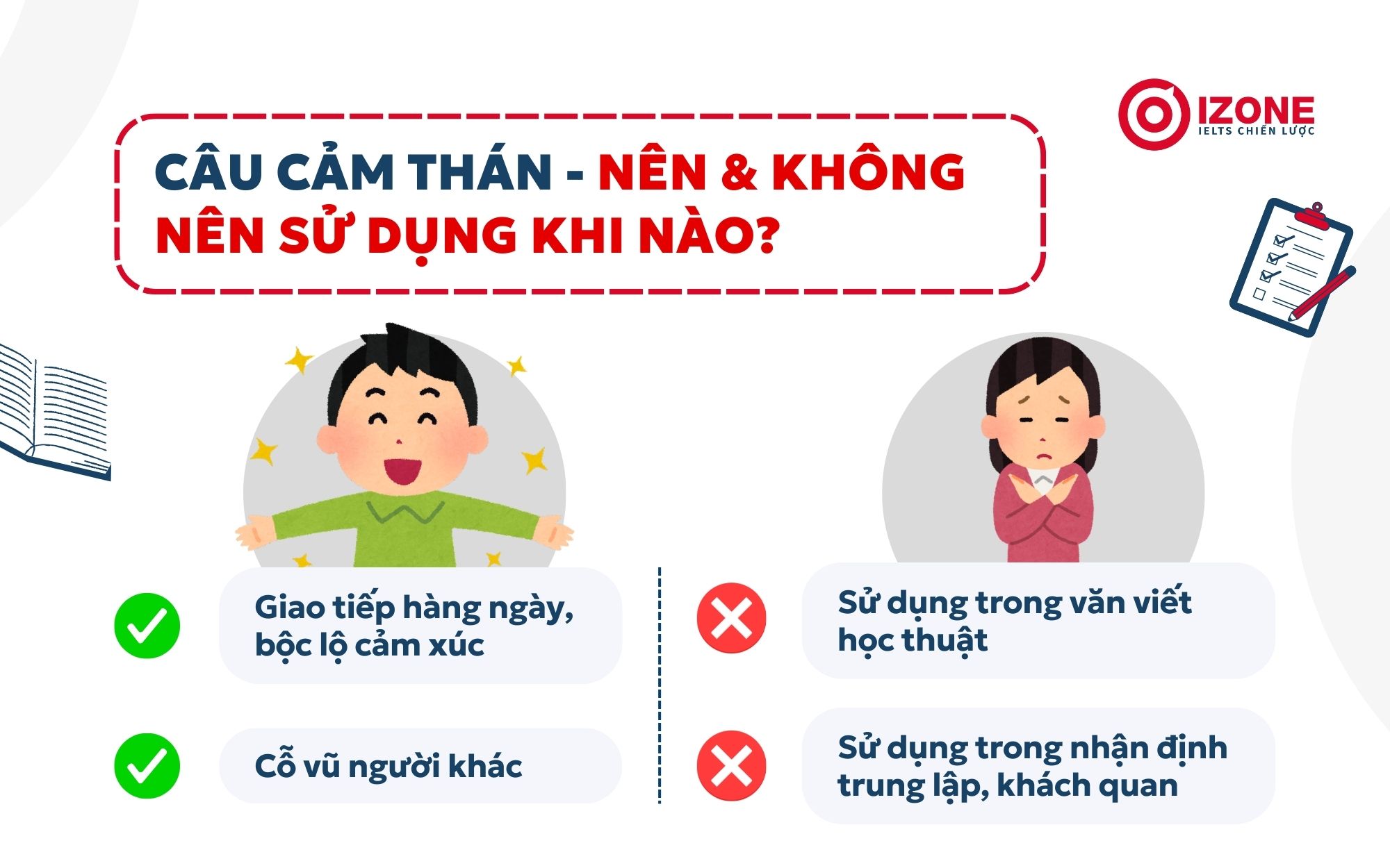 Các trường hợp nên và không nên sử dụng câu cảm thán