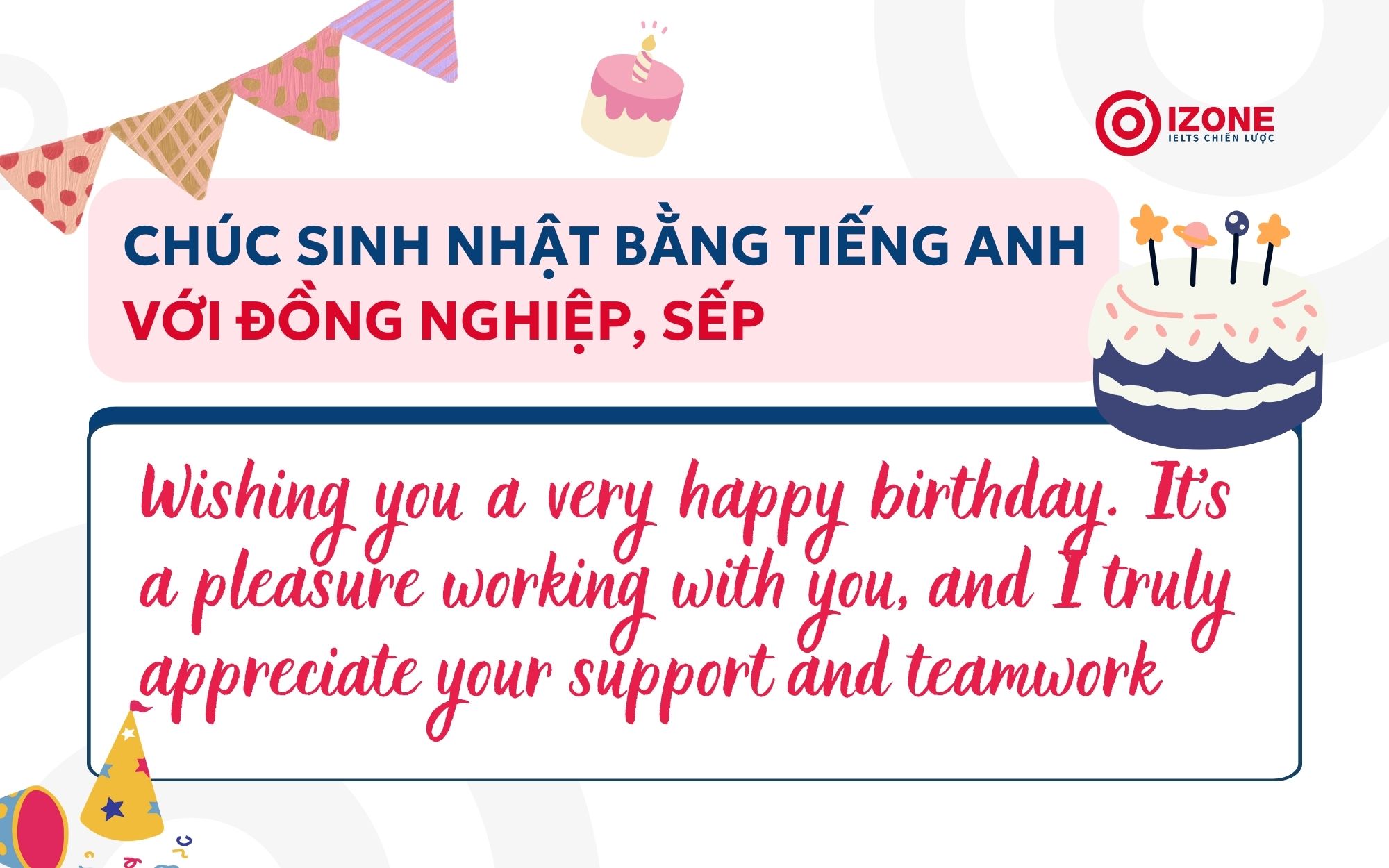 Chúc sinh nhật bằng tiếng Anh với đồng nghiệp, sếp