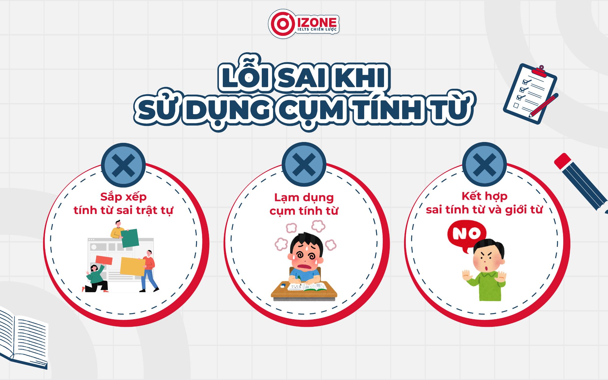 Lỗi sai khi sử dụng cụm tính từ