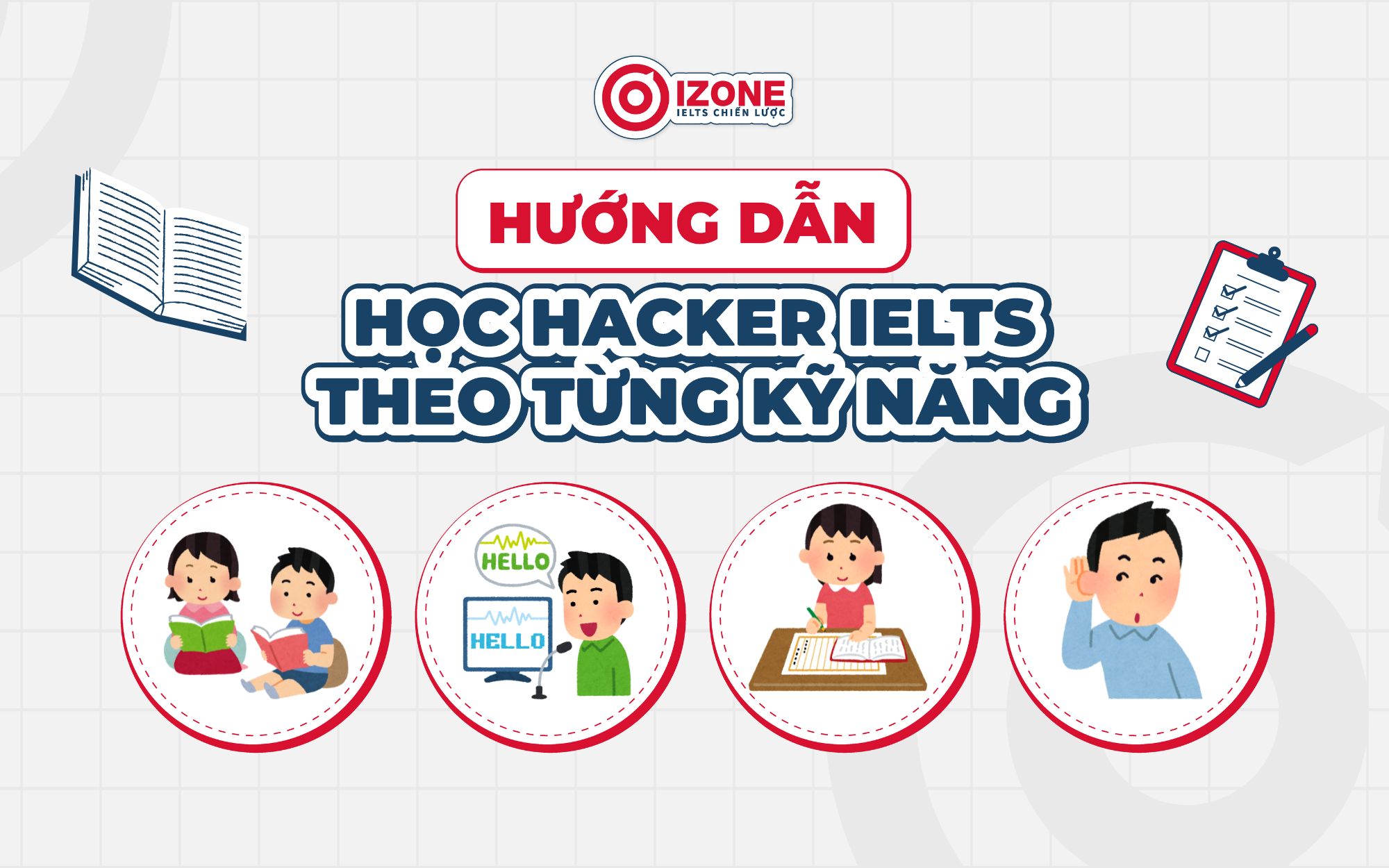 Hướng dẫn học với Hacker IELTS từng cuốn cụ thể