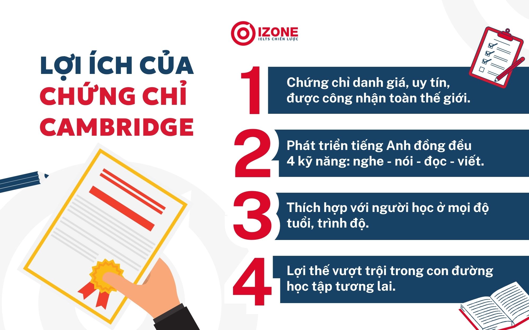 lợi ích chứng chỉ cambridge
