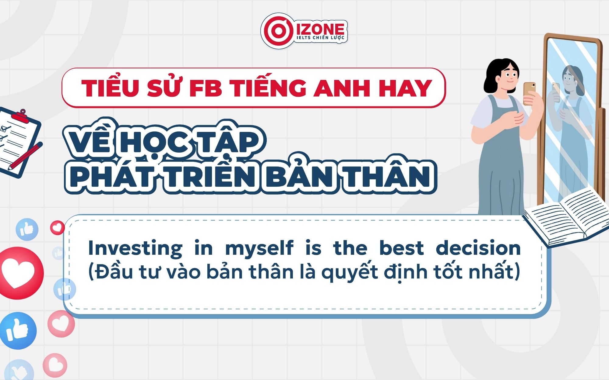 Tiểu sử FB tiếng Anh hay về học tập – phát triển bản thân