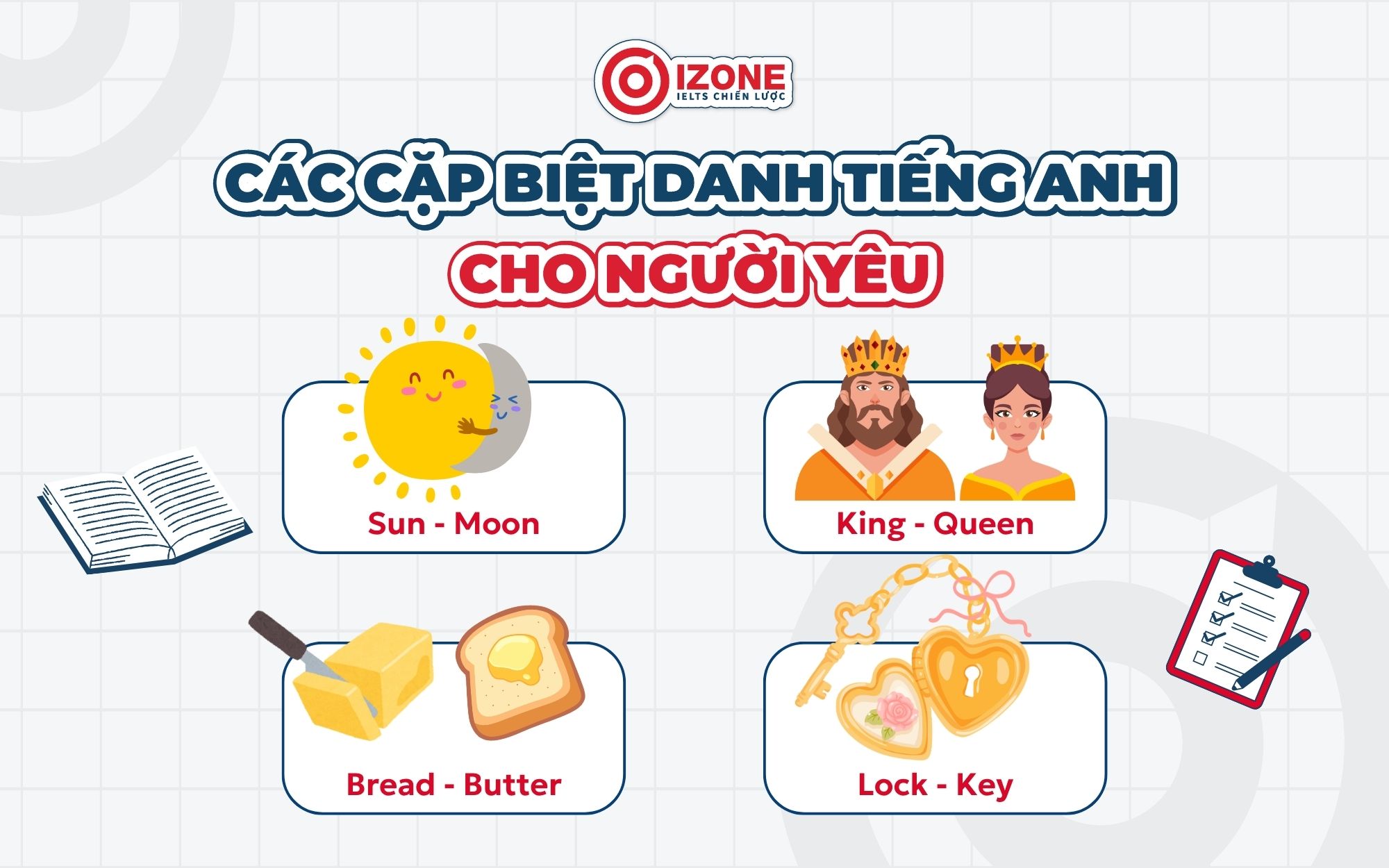 Các cặp biệt danh tiếng Anh cho người yêu