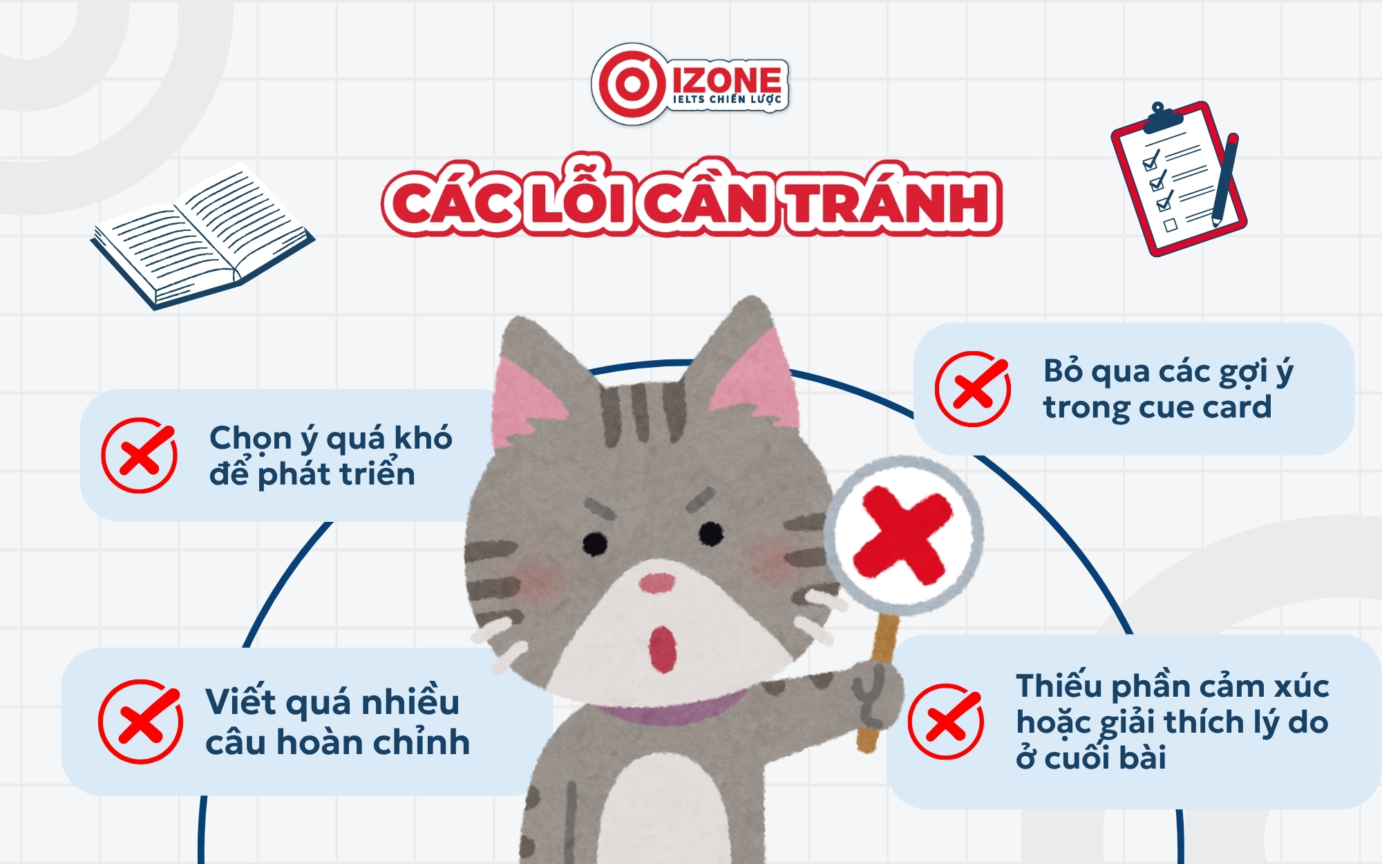 Những lỗi cần tránh khi sử dụng 1 phút chuẩn bị Speaking Part 2 để câu trả lời không bị lan man hoặc thiếu ý
