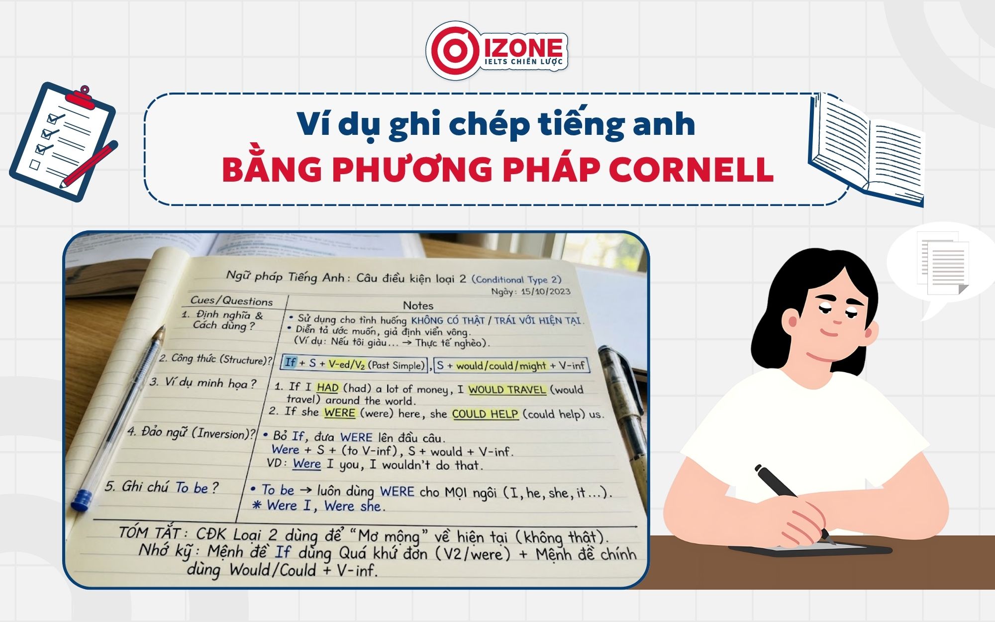 Ghi chép từ vựng tiếng Anh theo phương pháp Cornell