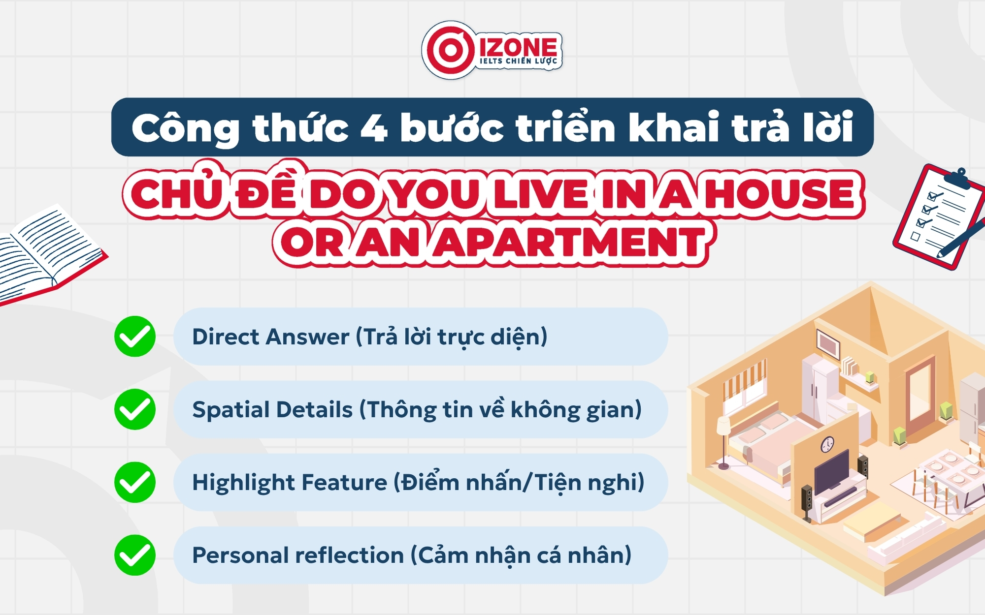 Công thức 4 bước Do you live in a house or an apartment