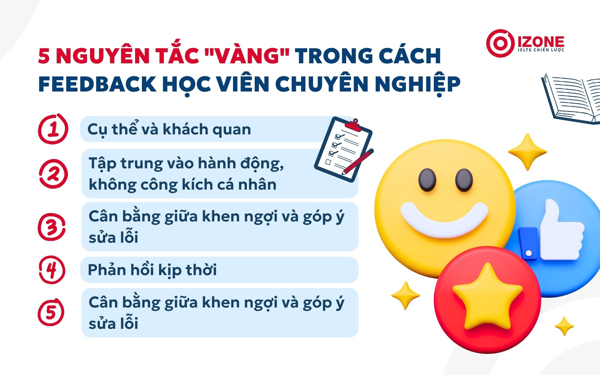 5 Nguyên tắc "vàng" trong cách feedback học viên chuyên nghiệp