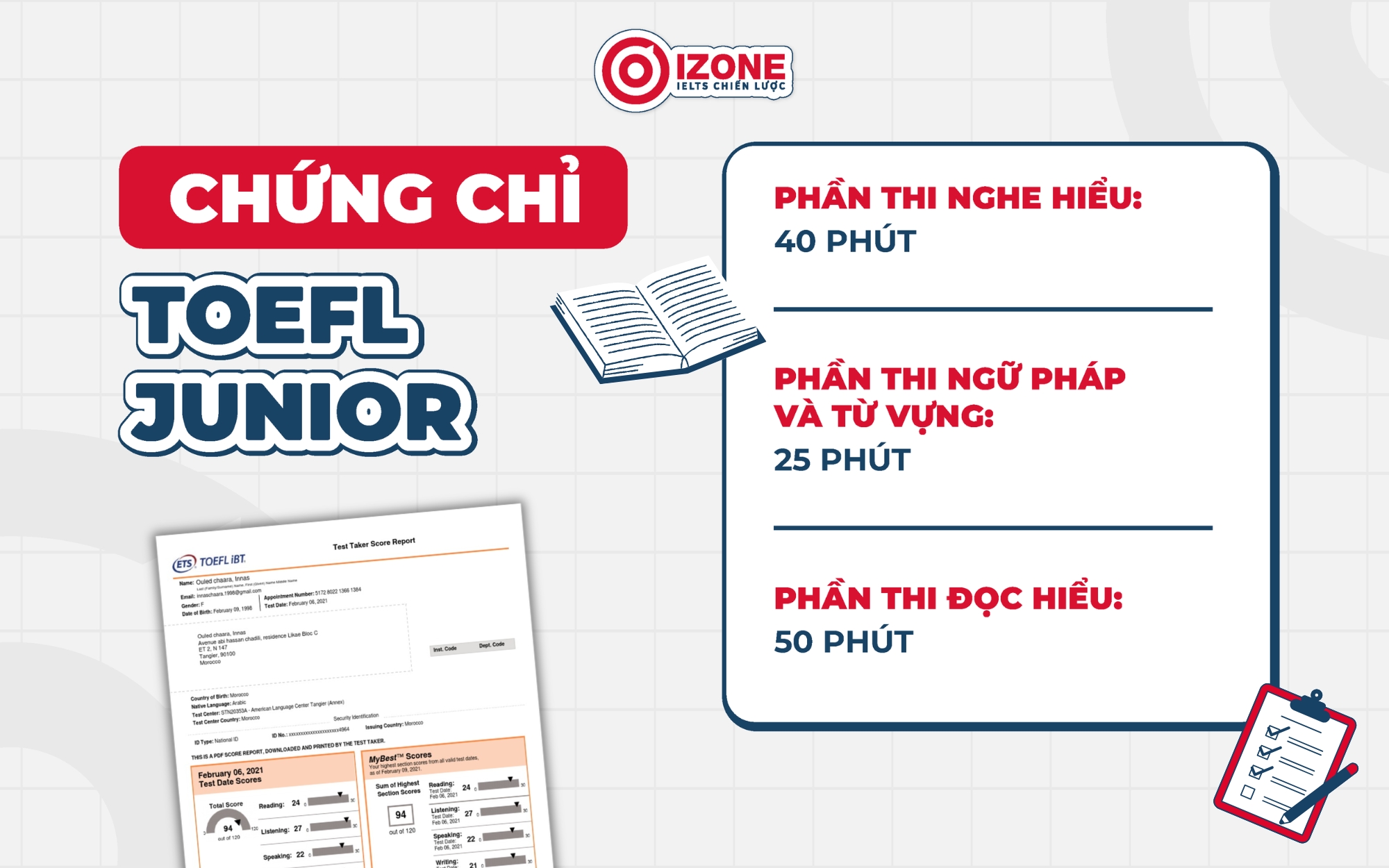 Chứng chỉ tiếng Anh cho học sinh cấp 2 TOEFL Junior.