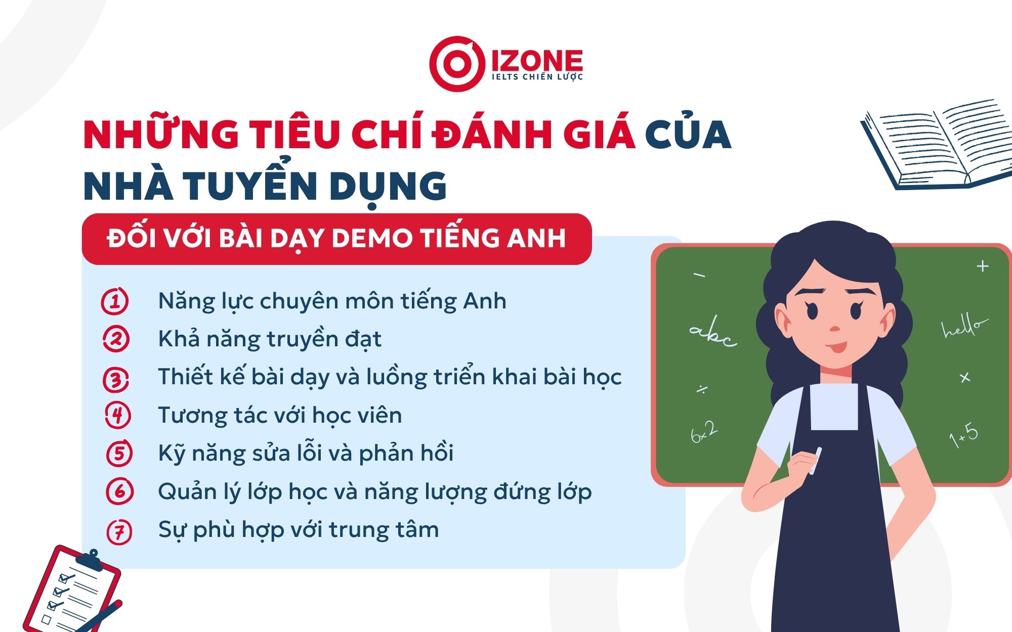 Những tiêu chí đánh giá của nhà tuyển dụng đối với bài dạy demo tiếng Anh