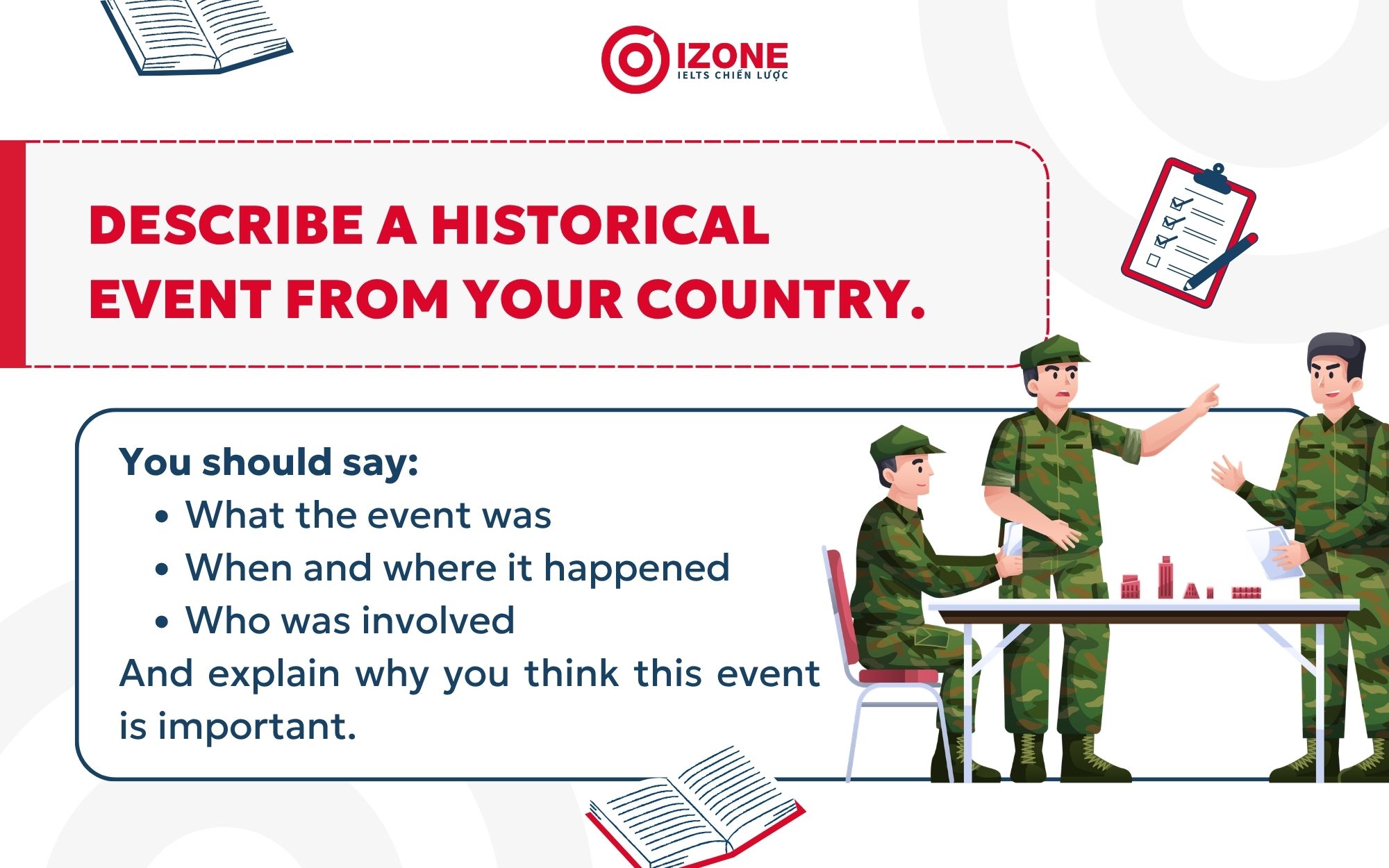 Cue card describe a historical event from your country - IELTS Speaking part 2