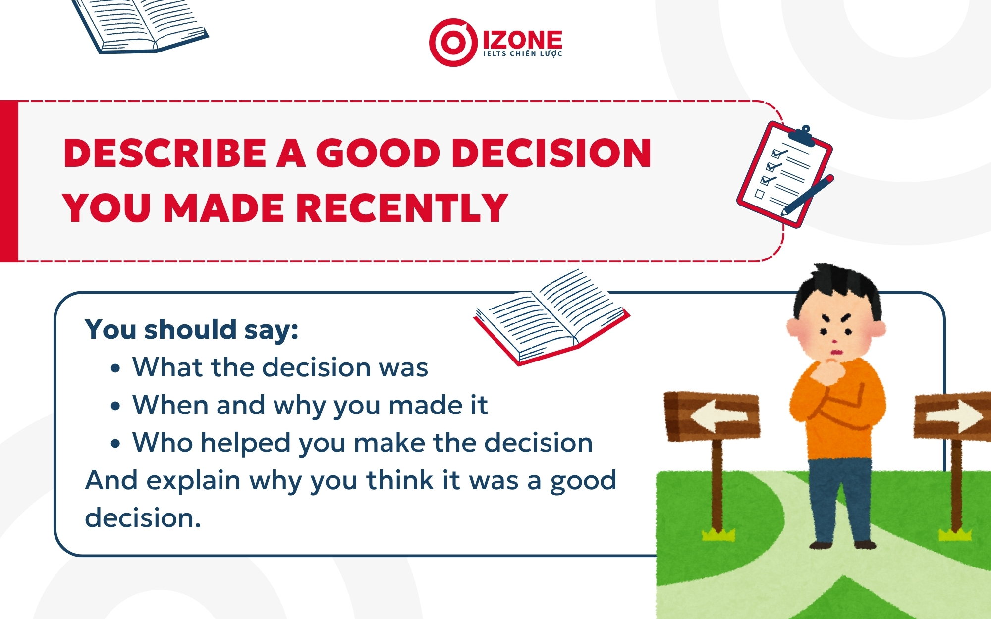 Describe a good decision you made recently IELTS Speaking Part 2