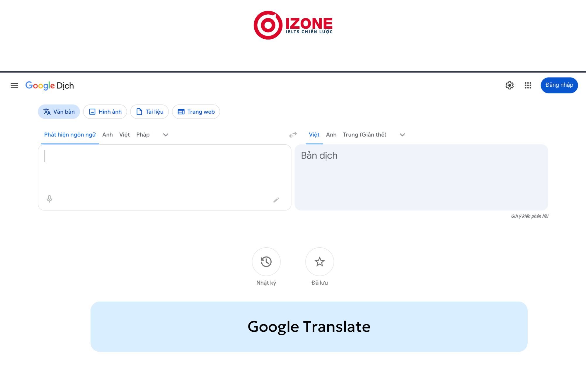 Web đọc tiếng Anh, google translate